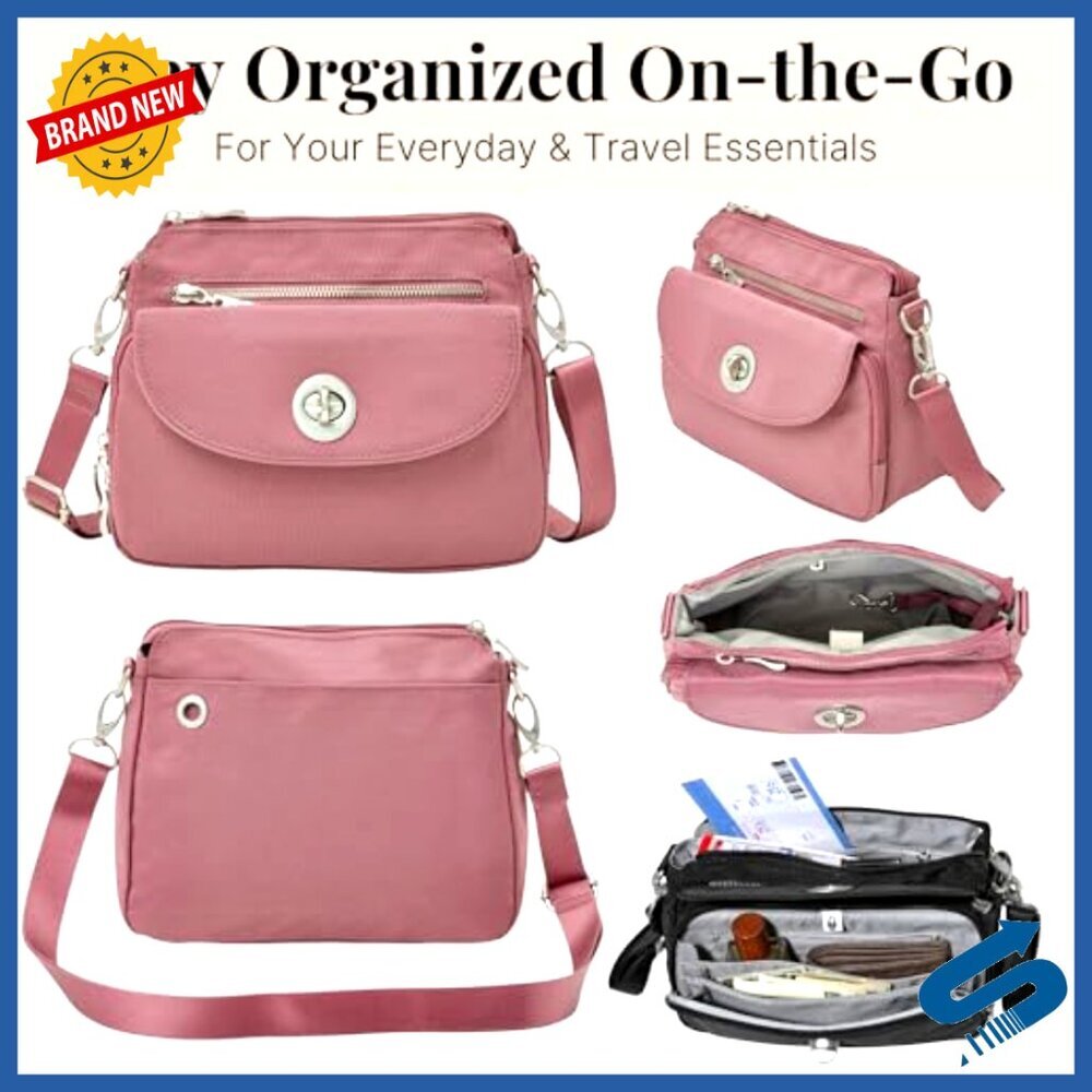 Lightweight Crossbody Travel Purse RFID Water-Resistant Organization Adjustable - Picture 6 of 7